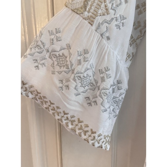 Hale Bob Lole Embroidered Maxi Gold/Silver Sz XS Boho Beach Resort Gorgeous - Picture 5 of 16